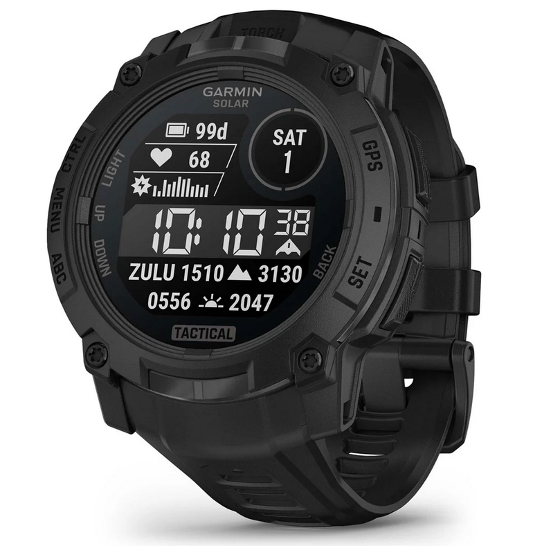 Instinct 3 – 50 mm Solar Tactical Schwarz mit Silikon-Wechselarmband 22 mm