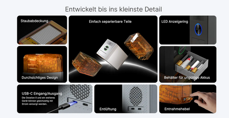 Ostation X automatisches 3 in 1 Ladegerät für AA-Akkus