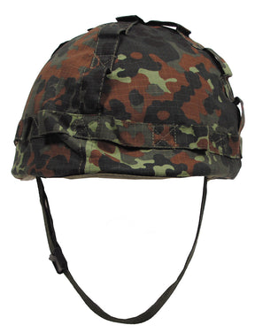 US Helm, Kunststoff, mit Stoffbezug, flecktarn