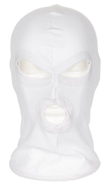 Balaclava, 3-Loch, dünn, weiss, 100 % Baumwolle