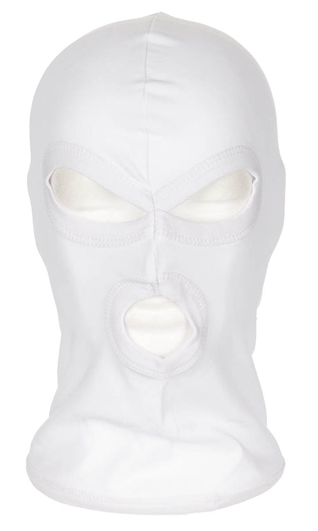 Balaclava, 3-Loch, dünn, weiss, 100 % Baumwolle