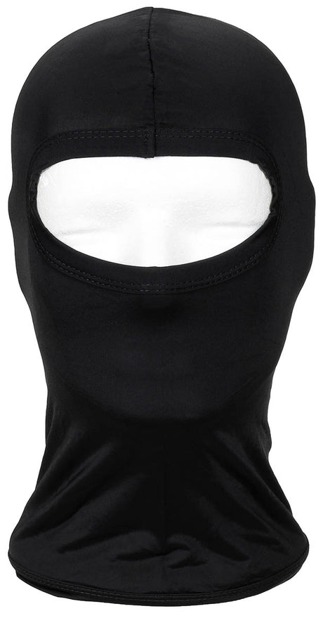 Balaclava, 1-Loch, dünn, schwarz, 100 % Elasthan