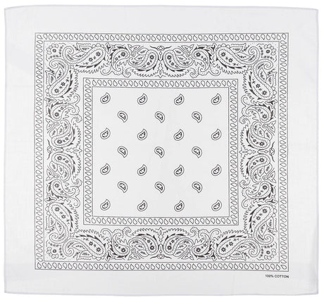Bandana, weiss-schwarz, ca. 55 x 55 cm, Baumwolle