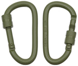 Karabiner, Schraubverschluss, D 6 mm x 6 cm, 2er Pack, oliv
