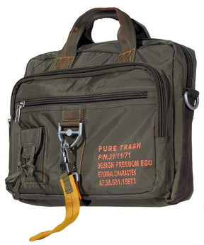 Handtasche, "PT", gross, Karabinerhaken, oliv