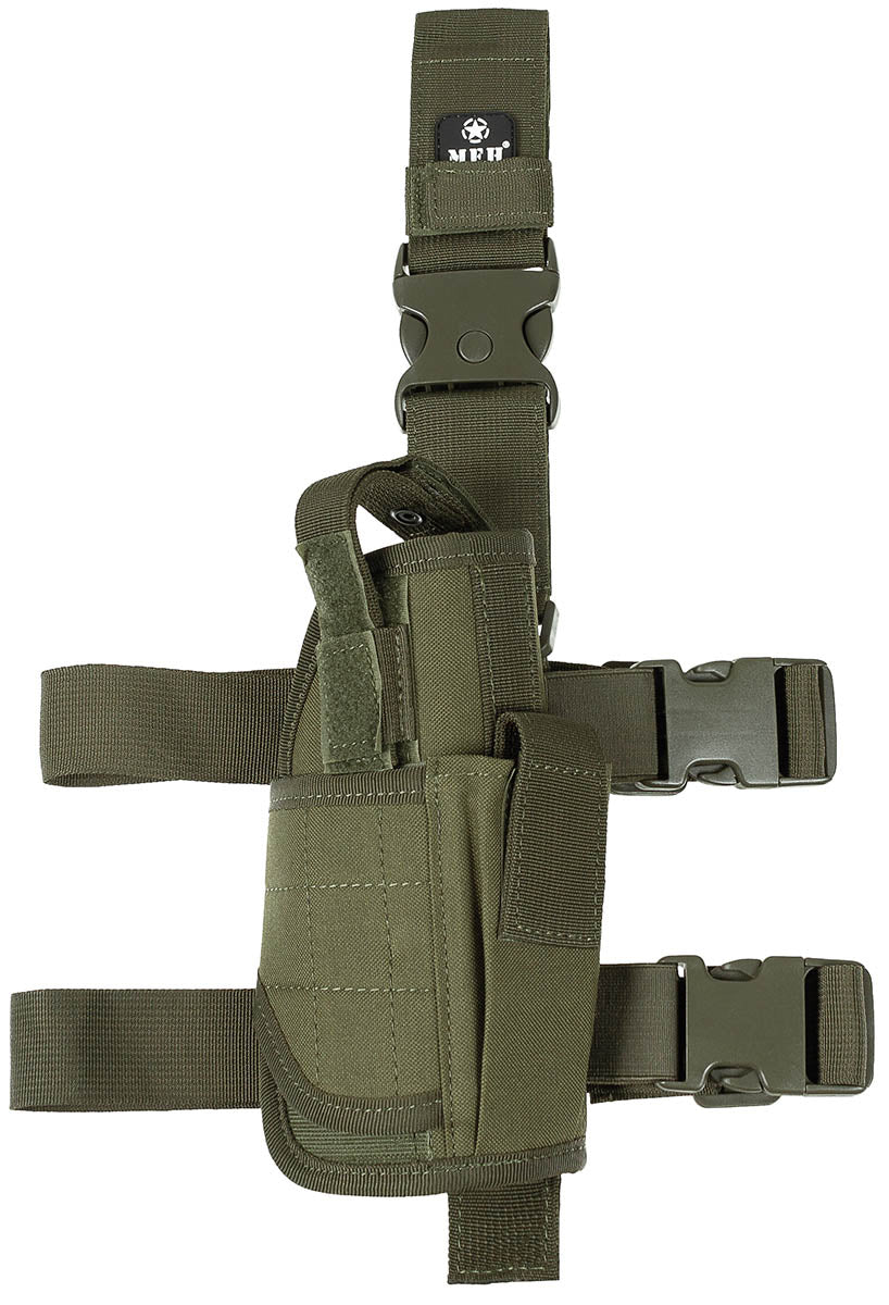 Pistolenbeinholster, oliv, verstellbar, rechts