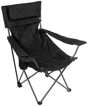 Klappstuhl, "Deluxe", schwarz, Rücken- u. Armlehne