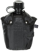 US Plastikfeldflasche, 1 l, Hülle, schwarz, BPA-frei