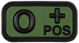 Klettabzeichen, schwarz-oliv, Blutgruppe "O POS", 3D