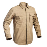 Langarm, Mantel, Hemd, Khaki, Jacke