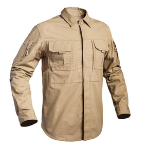 Langarm, Mantel, Hemd, Khaki, Jacke