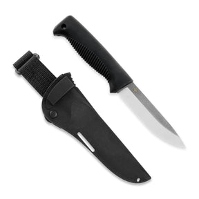 M07 N690 Ranger Puukko schwarz, unbeschichtet, Kompositscheide (schwarz)