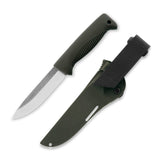 M07 N690 Ranger Puukko grün, unbeschichtet, Kompositscheide (grün)