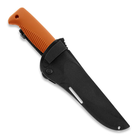 M07 N690 Ranger Puukko orange, unbeschichtet, Kompositscheide (schwarz)
