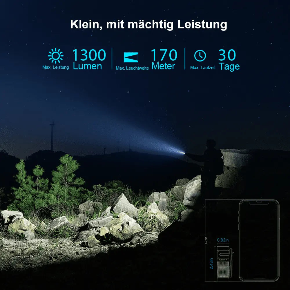 Olight - Baton 4 Premium Edition Taschenlampe mit Ladecase (schwarz)