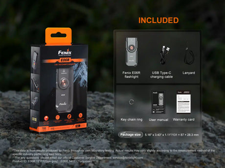 Fenix - E06R Schlüsselanhänger-Taschenlampe mit UV & Laser, türkis (700 Lumen)