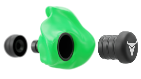 Decibullz - Custom Molded Earplugs Gehörschutzstöpsel grün (SNR=27db)