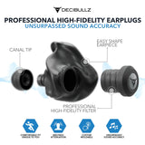 Decibullz - Custom Molded Professional High-Fidelity Filter Gehörschutz schwarz (SNR=15db)