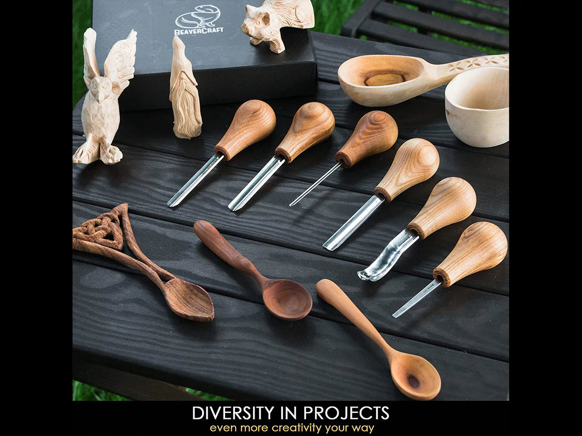 BeaverCraft - SC05 Handhobel-Set mit 6 Handmeisseln