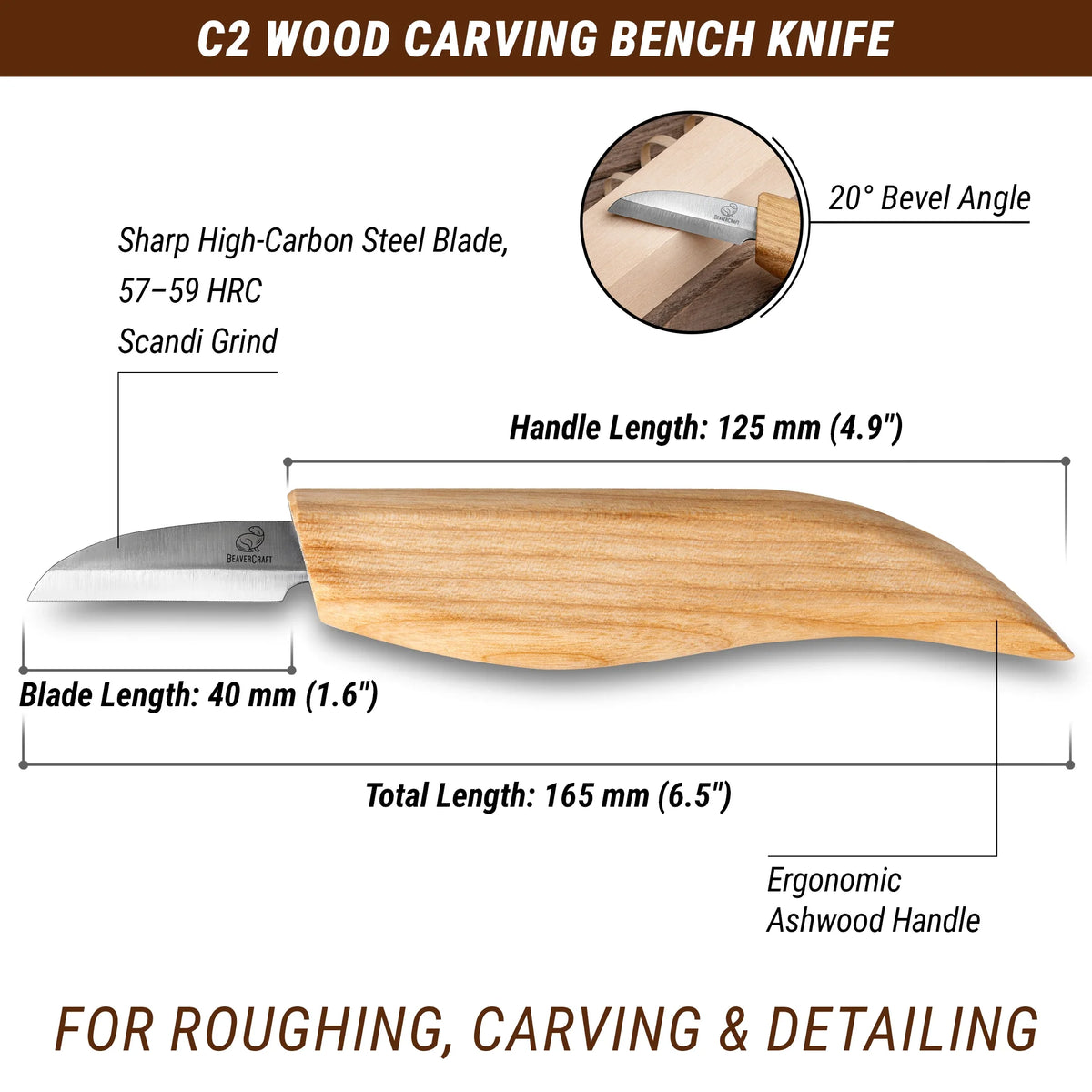 BeaverCraft - C2 Tischschnitzmesser