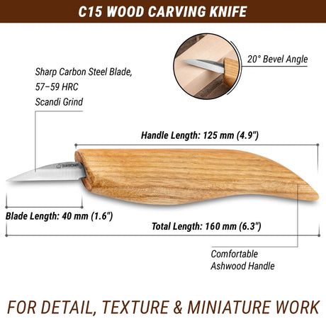 BeaverCraft - C15 Kleines Detail-Holzschnitzmesser