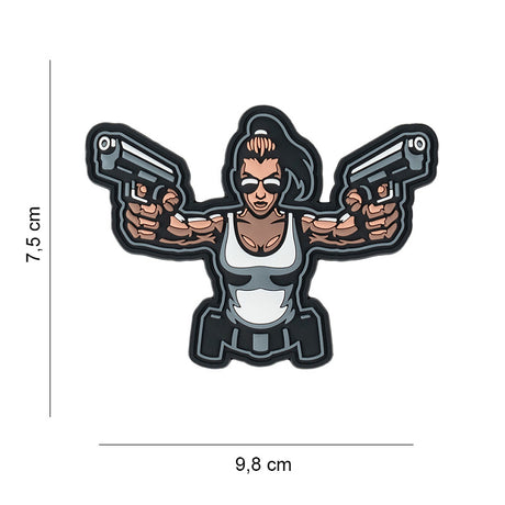 Klettabzeichen Gun girl - color