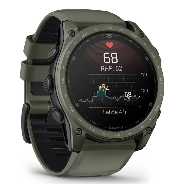 tactix® 8 – 51 mm, AMOLED, Cerakote®-Beschichtung oliv mit Quickfit® Silikon- Armband 26mm