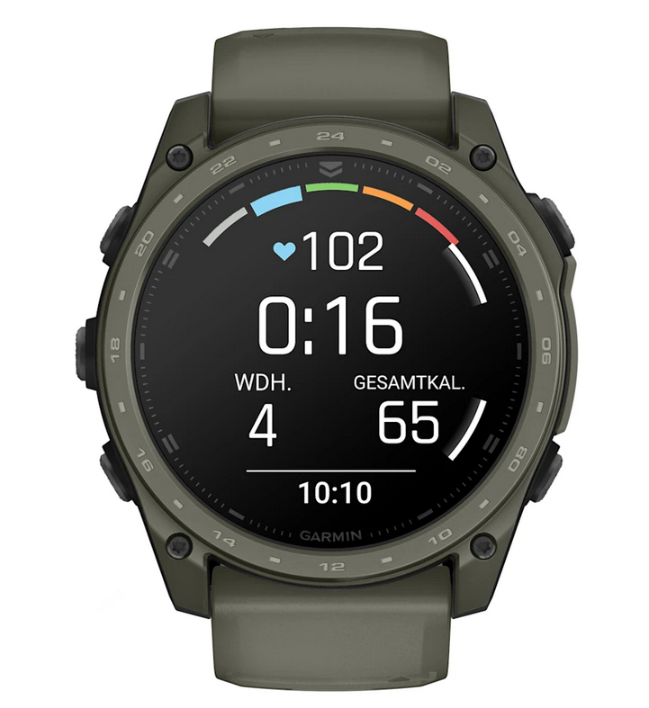 tactix® 8 – 51 mm, AMOLED, Cerakote®-Beschichtung oliv mit Quickfit® Silikon- Armband 26mm