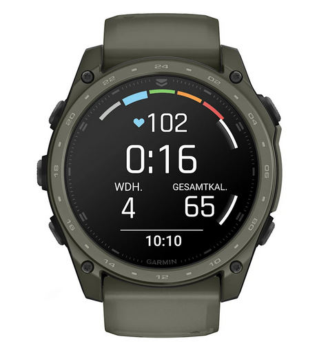 tactix® 8 – 51 mm, AMOLED, Cerakote®-Beschichtung oliv mit Quickfit® Silikon- Armband 26mm