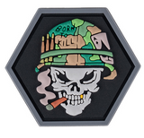 Klettabzeichen Hexagon skull Vietnam ace - color