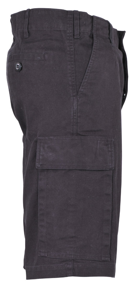 Cargo shorts, Knie-Länge, Große Tasche, Gürtel Schlaufen, Dunkelgrau