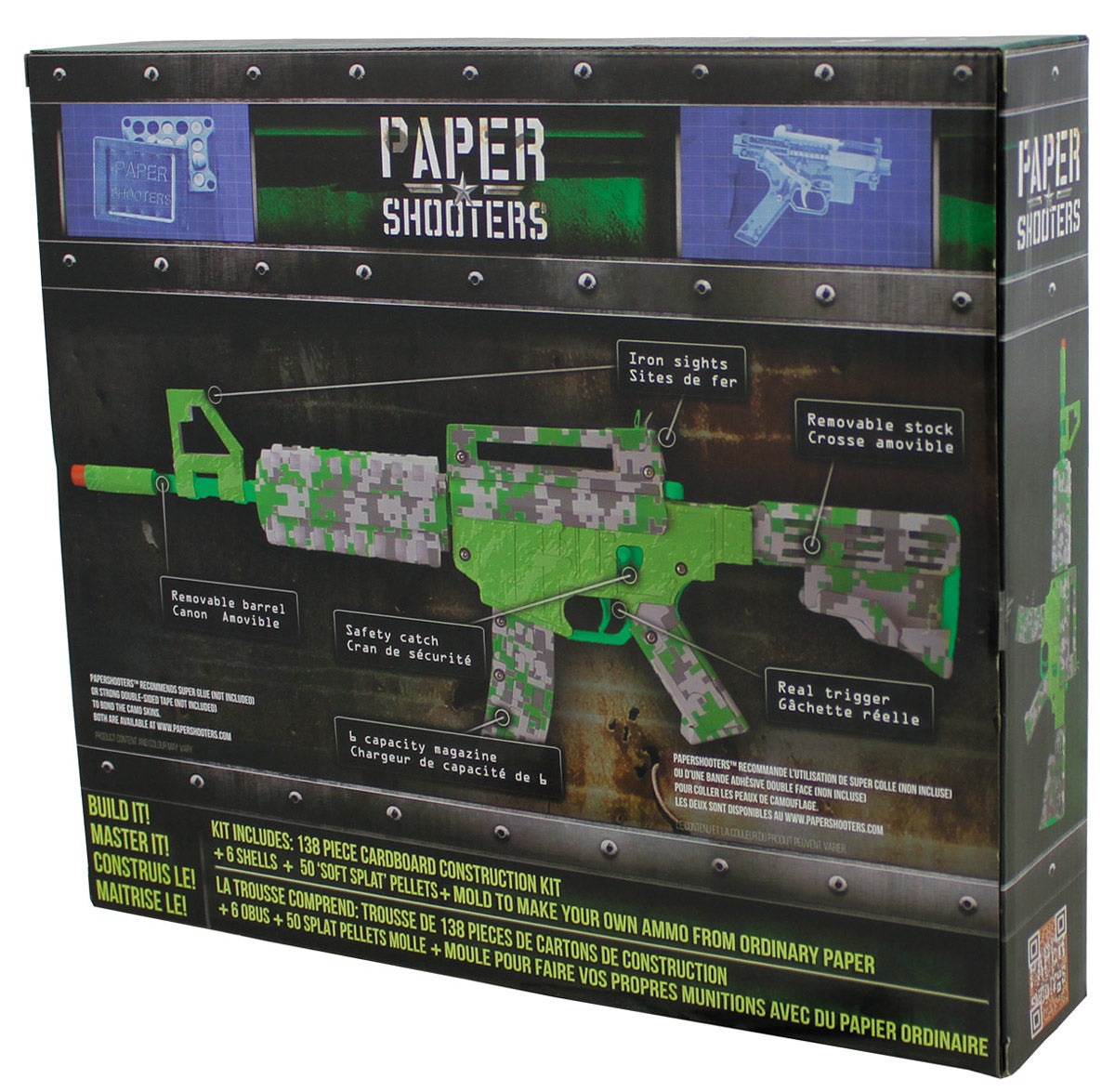 airsoft, gun, military, camouflage, box packaging, Pistole, Waffe, Tarnung, Magazin, Bausatz, Papel Shooters, Kits Ammunition