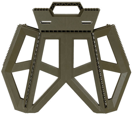 Plastic collapsible stool, Olive green, Foldable stool frame, Outdoor furniture, Triangular brace, Koffertragesystem, Klapptr