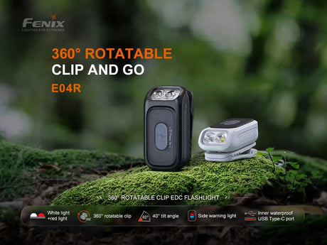 Fenix - E04R Taschenlampe mit Clip (300 Lumen)