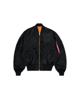 Bomberjacke, Schwarz, Reißverschluss, Kragenrib, Puffärmel