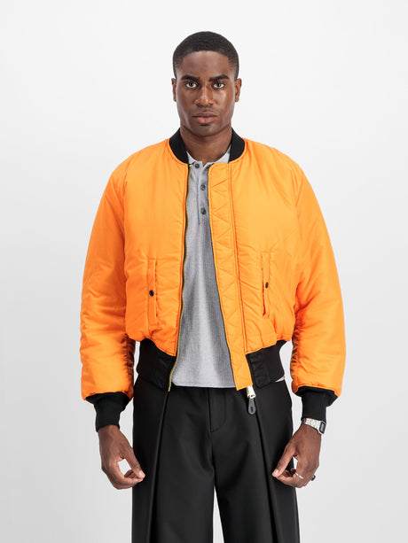 Blouson, Orange, Bomberjacke, Reißverschluss, Tasche