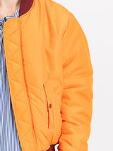 orange Jacke, Pufferjacke, quilted lining, Streifenhemd, Außenjacke Tasche