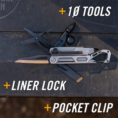 Multitool, Messer, Liner Lock, Taschenclip, Zange