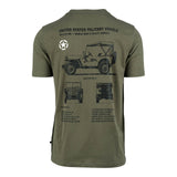 T-Shirt, Militär, Oliv, Vintage, Jeep