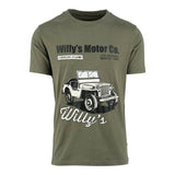 t-shirt, grafik, auto, militärgrün, jeep