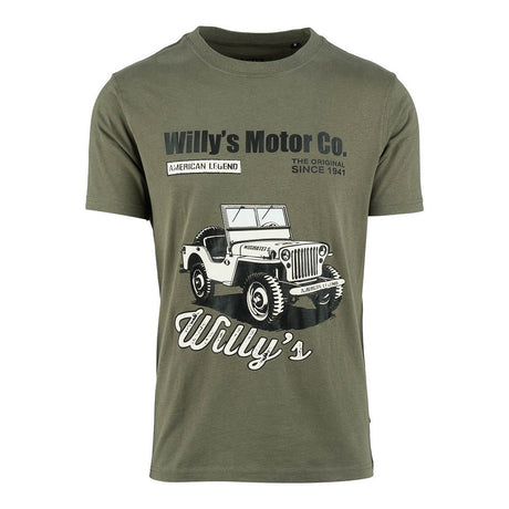 t-shirt, grafik, auto, militärgrün, jeep