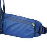 hip bag, waist bag, blue, Reißverschlussfach, verstellbarer Gurt