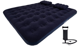 auflage, luftmatratze, king-size, blau, integrierte pumpe