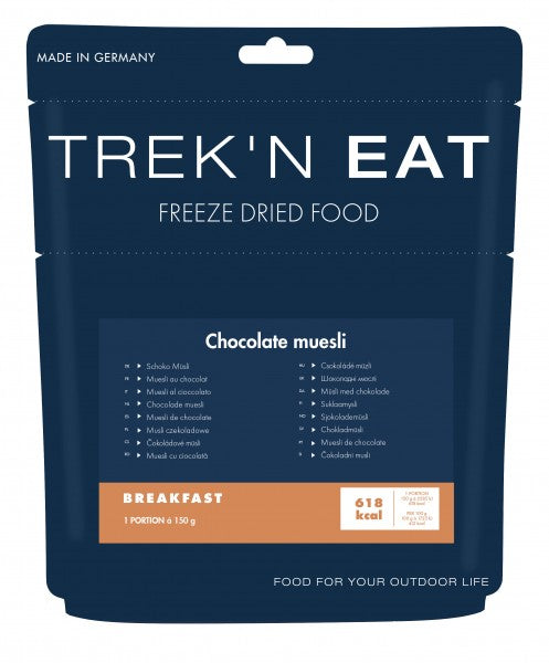 entfriergetrocknet, schokolade, müsli, frühstück, verpackung