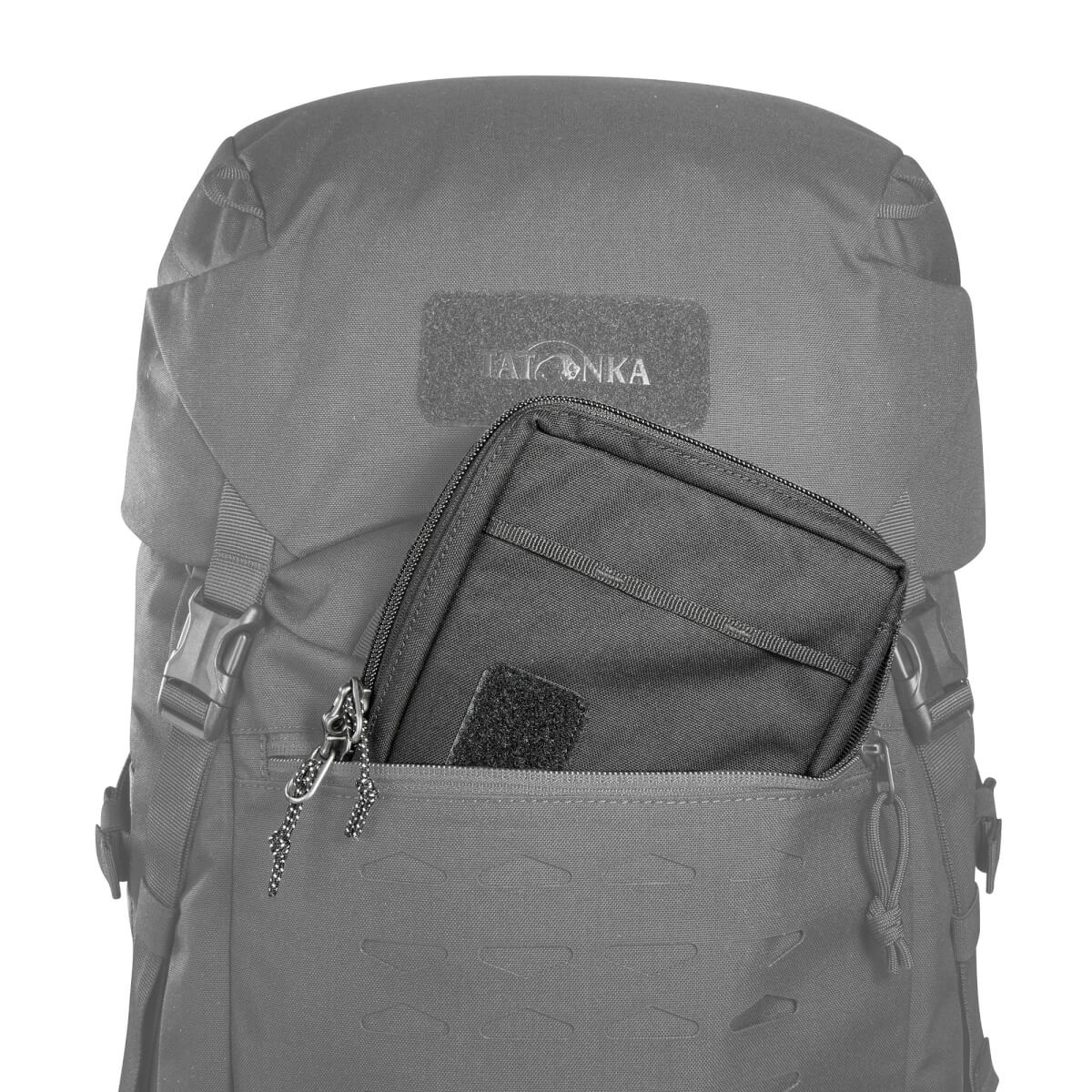 Rucksack, Rucksack, Vorderfach, Reißverschlusstasche, Klettpatch