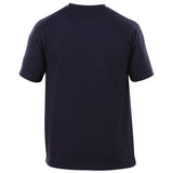 T-Shirt, Kurzarm, unifarben, dunkelblau, Baumwolle