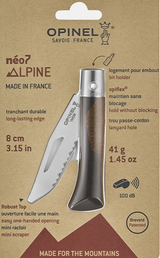 Kombi-Messer, Faltschaber, Edelstahl, Kapselhalter, Alpin-Design, outdoor knife, folding knife, alpine, nickel blade, carryin