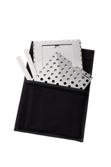 duct tape holder, tool organizer, metal brackets, hole perforated, black pouch