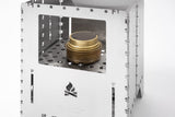 camp stove, gas stove, bronze burner, stainless case, portable stove