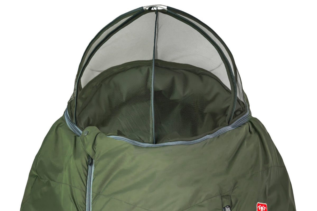 Hood, Mesh net, Jacket hood, Evening green, Outdoor garment